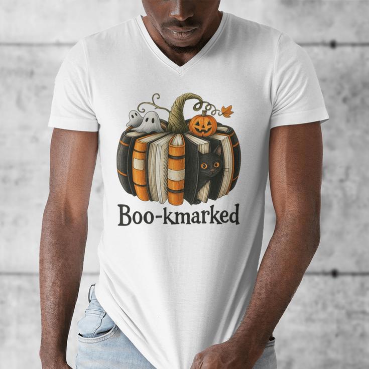 Fun Fall Book Lover Cute Teacher Student Halloween Men's V-Neck T-Shirt, funny design Fun Fall Book Lover Cute Teacher Student Halloween Men's V-Neck T-Shirt, funny design