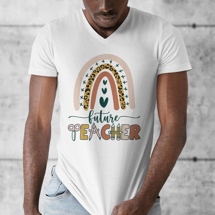 Future Teacher Boho Rainbow Leopard New Grad Student Men's V-Neck T-Shirt, Future Teacher Gifts, funny design Future Teacher Boho Rainbow Leopard New Grad Student Men's V-Neck T-Shirt, Future Teacher Gifts, funny design