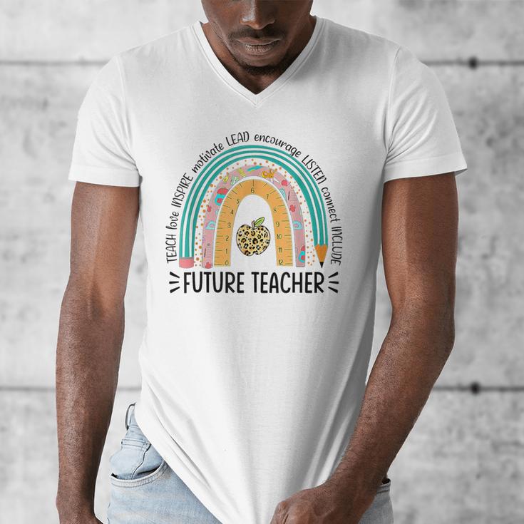 Future Teacher Cute Rainbow Leopard Teacher Outfit For Men Women Girls Kids Men's V-Neck T-Shirt, Future Teacher Gifts, funny design Future Teacher Cute Rainbow Leopard Teacher Outfit For Men Women Girls Kids Men's V-Neck T-Shirt, Future Teacher Gifts, funny design