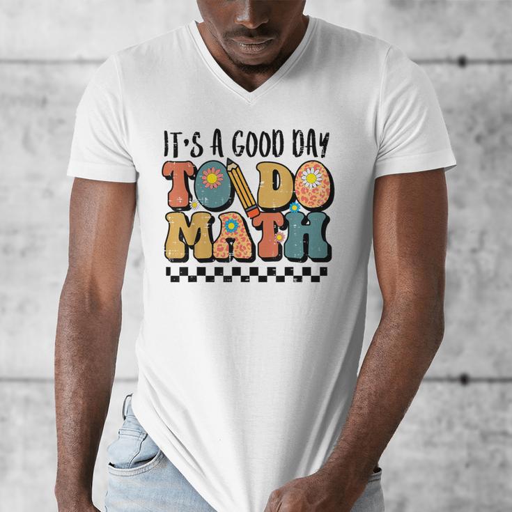 Good Day To Do Math Teacher Vintage Groovy Nerd Women Men Men's V-Neck T-Shirt, Groovy Teacher Gifts, funny design