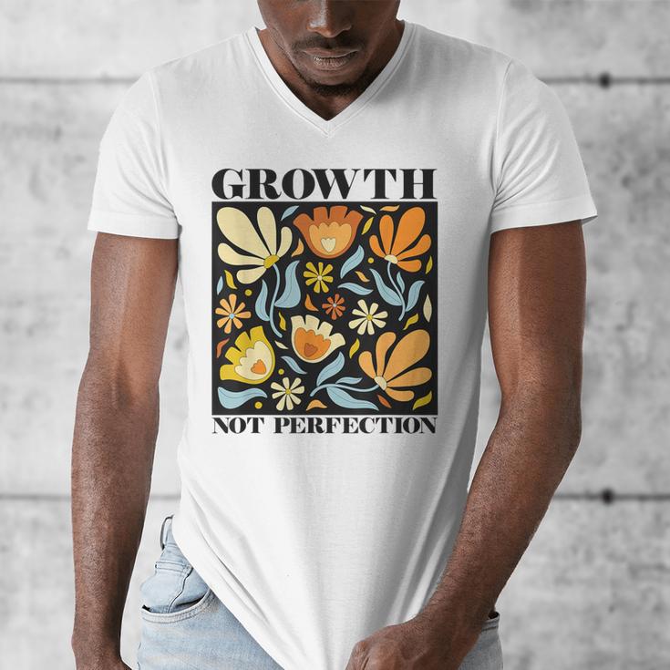 Growth Not Perfection Abstract Florals SPED Teacher Men's V-Neck T-Shirt, funny design Growth Not Perfection Abstract Florals SPED Teacher Men's V-Neck T-Shirt, funny design