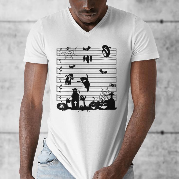 Halloween Music Note Clefs Spooky Ghost For Music Teacher Men's V-Neck T-Shirt, funny design Halloween Music Note Clefs Spooky Ghost For Music Teacher Men's V-Neck T-Shirt, funny design
