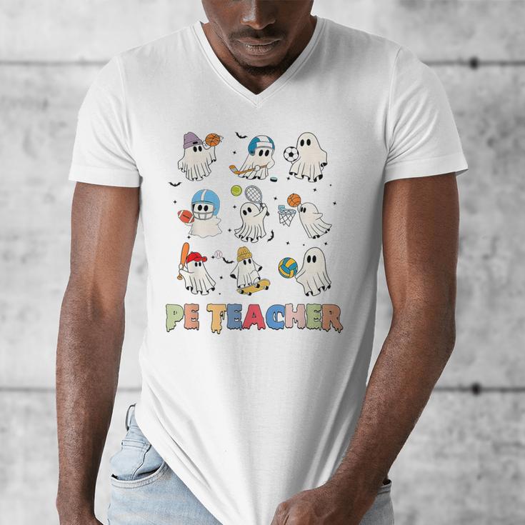 Halloween PE Teacher Spooky Physical Education Teacher Men's V-Neck T-Shirt, Pe Teacher Gifts, funny design Halloween PE Teacher Spooky Physical Education Teacher Men's V-Neck T-Shirt, Pe Teacher Gifts, funny design