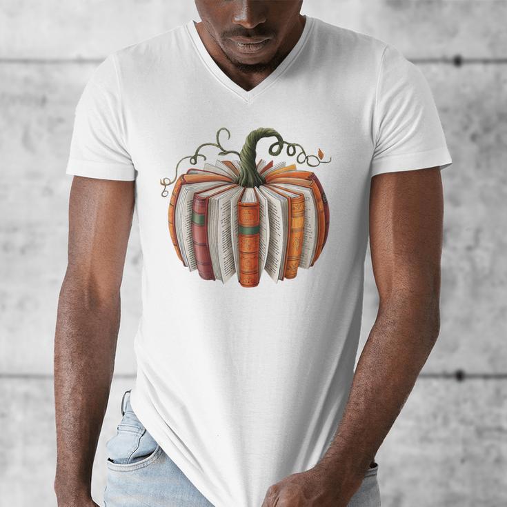 Halloween Teacher Librarians Fall Book Pumpkin Retro Reading Men's V-Neck T-Shirt, funny design Halloween Teacher Librarians Fall Book Pumpkin Retro Reading Men's V-Neck T-Shirt, funny design