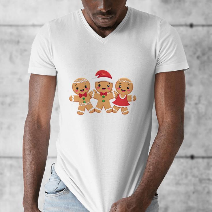 Hanging With My Cookies Gingerbread Christmas Teacher Xmas Men's V-Neck T-Shirt, funny design