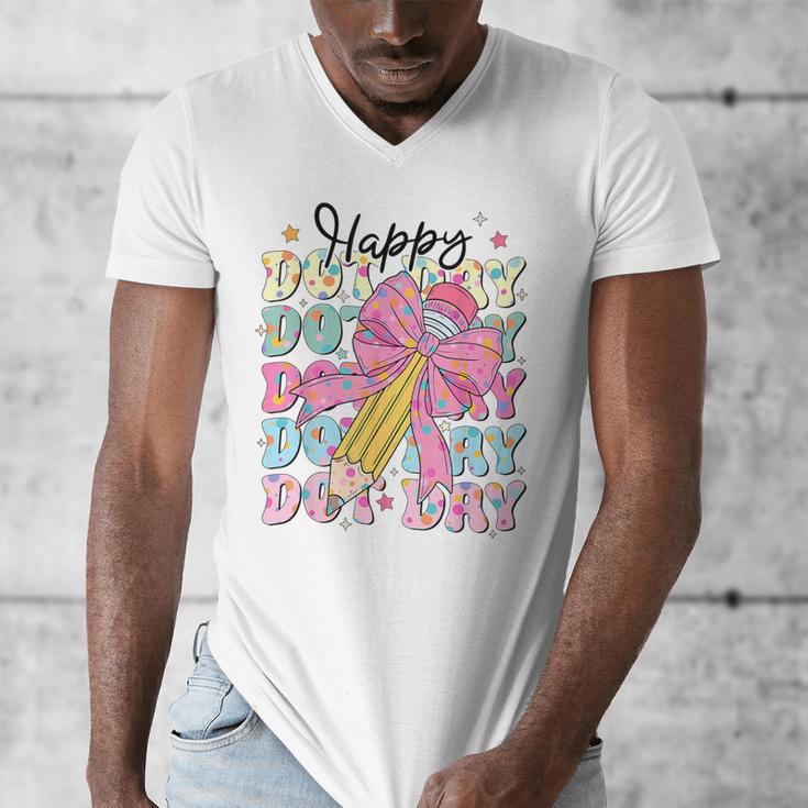 Happy Dot Day 2025 Coquette Bow Teachers Kids Boys Girls Men's V-Neck T-Shirt, funny design Happy Dot Day 2025 Coquette Bow Teachers Kids Boys Girls Men's V-Neck T-Shirt, funny design