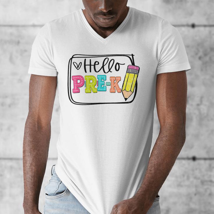 Hello Pre-K Team Preschool Teacher Kids Back To School Men's V-Neck T-Shirt, funny design Hello Pre-K Team Preschool Teacher Kids Back To School Men's V-Neck T-Shirt, funny design