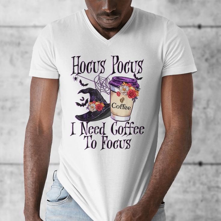 Hocus Pocus I Need Coffee To Focus Halloween Teacher Men's V-Neck T-Shirt, funny design Hocus Pocus I Need Coffee To Focus Halloween Teacher Men's V-Neck T-Shirt, funny design