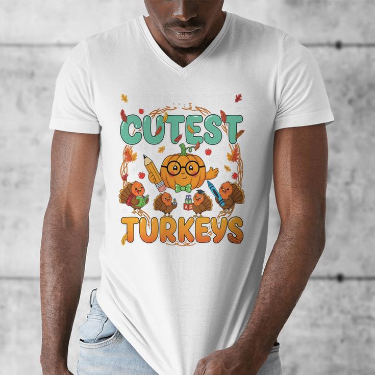 Humor I Teach The Cutest Turkeys Thanksgiving Teacher Men's V-Neck T-Shirt, funny design Humor I Teach The Cutest Turkeys Thanksgiving Teacher Men's V-Neck T-Shirt, funny design