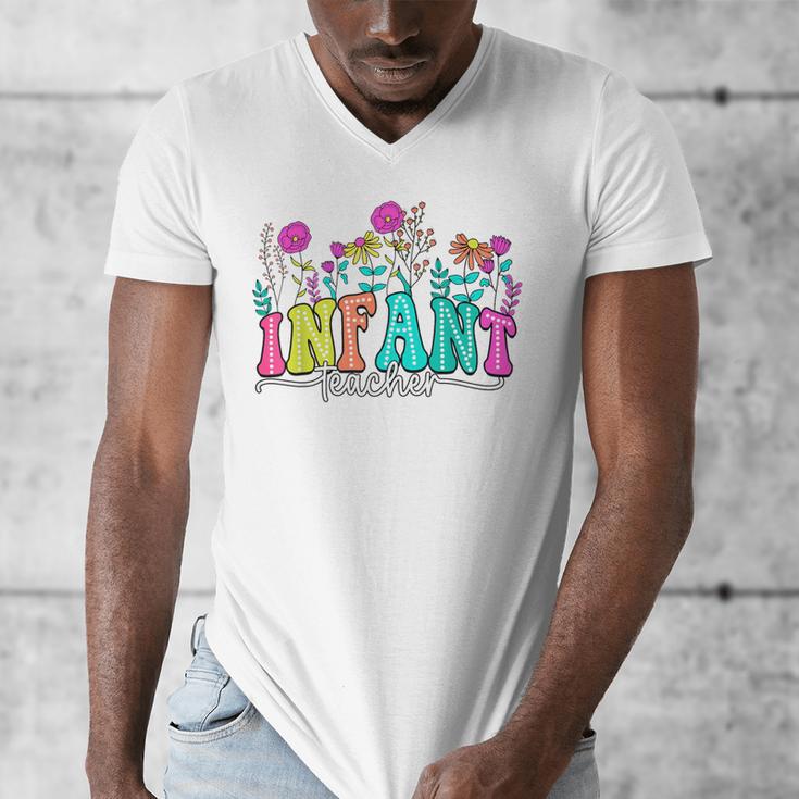 Infant Teacher Floral First Day Back To School Teaching Men's V-Neck T-Shirt, funny design Infant Teacher Floral First Day Back To School Teaching Men's V-Neck T-Shirt, funny design