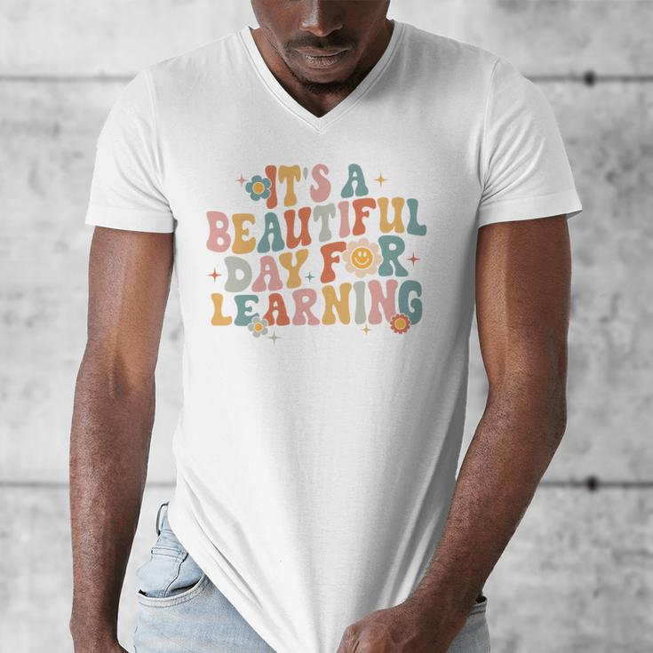 It's a Beautiful Day For Learning Teacher Students Men Women Men's V-Neck T-Shirt, funny design It's a Beautiful Day For Learning Teacher Students Men Women Men's V-Neck T-Shirt, funny design