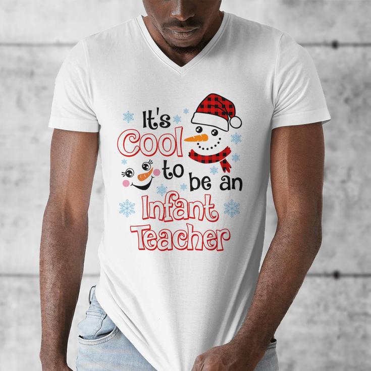 It's Cool To Be a Infant Teacher Snowman Winter Christmas Men's V-Neck T-Shirt, funny design