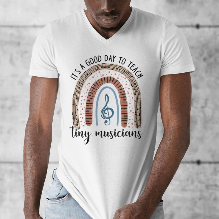 Its A Good Day To Teach Tiny Musicians Music Teacher Rainbow Men's V-Neck T-Shirt, funny design
