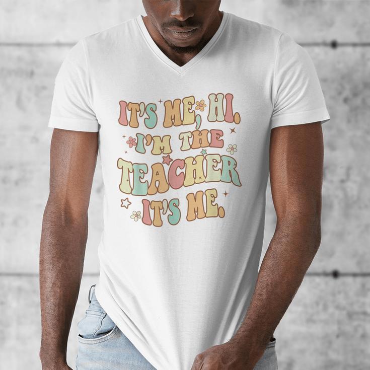 It's Me Hi I'm The Teacher It's Me Groovy Teacher Men's V-Neck T-Shirt, Groovy Teacher Gifts, funny design It's Me Hi I'm The Teacher It's Me Groovy Teacher Men's V-Neck T-Shirt, Groovy Teacher Gifts, funny design