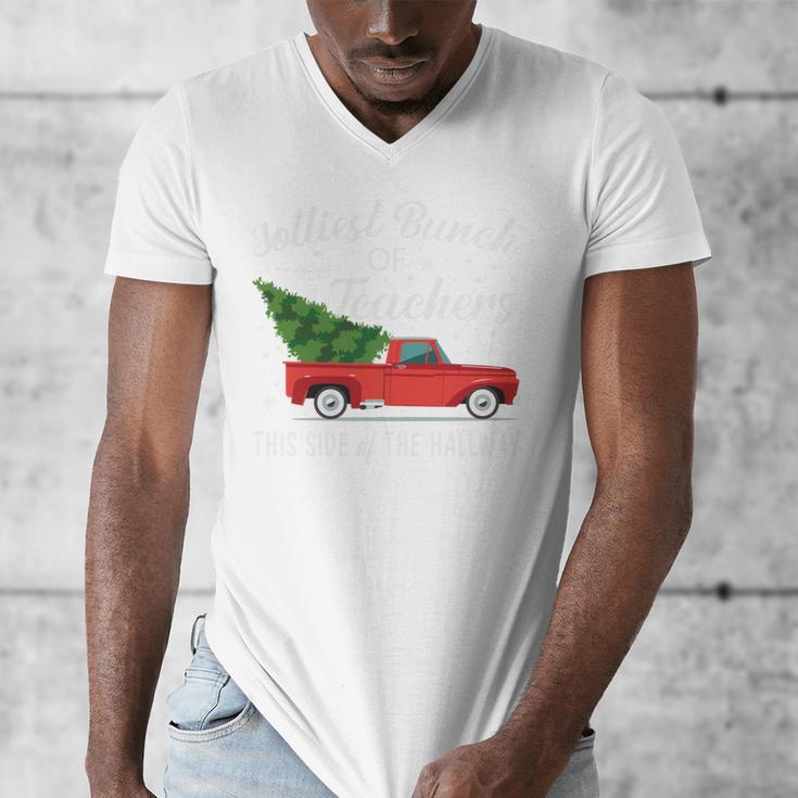 Jolliest Bunch Of Teachers This Side Of The Hallway Men's V-Neck T-Shirt, funny design