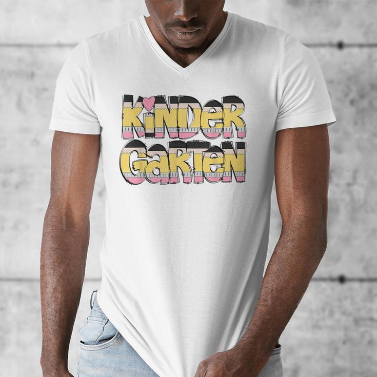 Kindergarten Pencil First Day Of School Teacher Toddler Kids Men's V-Neck T-Shirt, funny design
