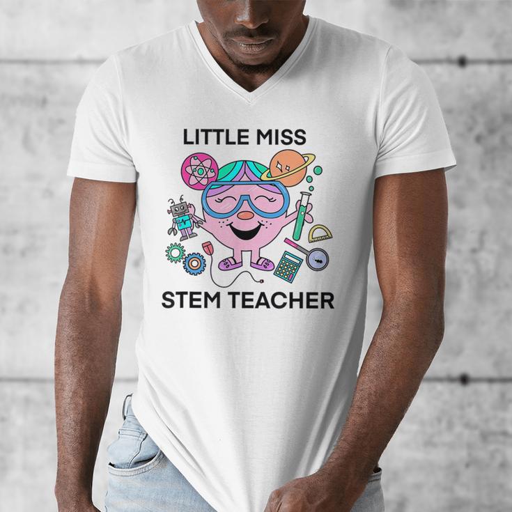 Little Miss Stem Teacher Men's V-Neck T-Shirt, funny design Little Miss Stem Teacher Men's V-Neck T-Shirt, funny design