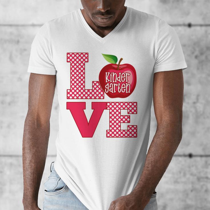 Love Kindergarten Cute Apple School Teacher Men's V-Neck T-Shirt, funny design Love Kindergarten Cute Apple School Teacher Men's V-Neck T-Shirt, funny design