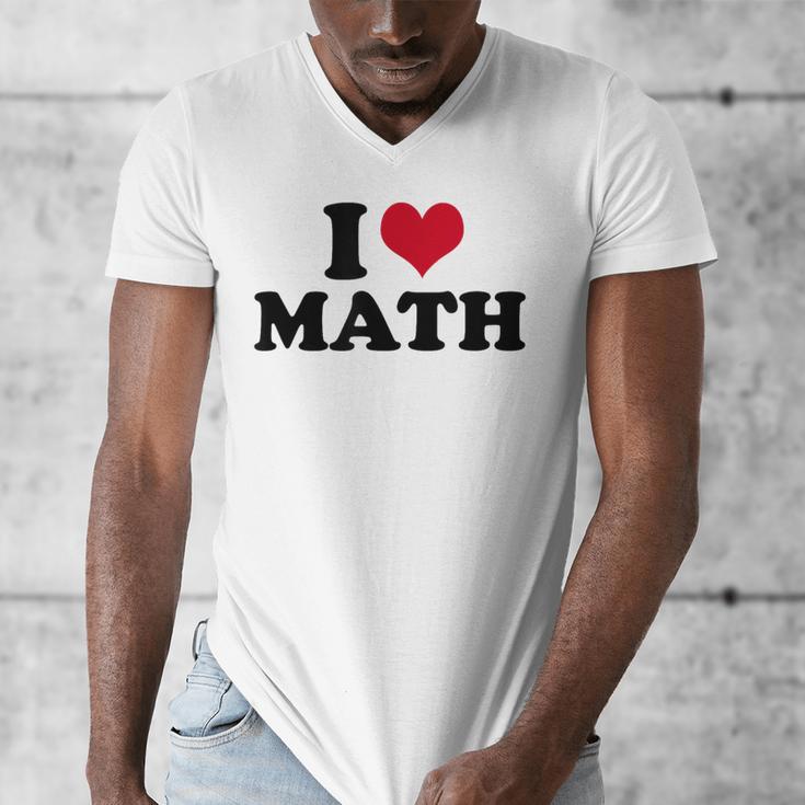 I Love Math Teacher Men's V-Neck T-Shirt, funny design I Love Math Teacher Men's V-Neck T-Shirt, funny design
