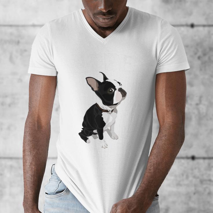 Love NOPE Boston Terrier Dog Lover Men's V-Neck T-Shirt, funny design