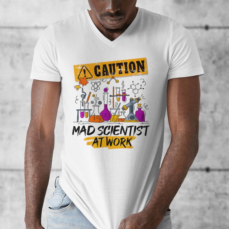 Mad Scientist Halloween Costume Science Teacher Men's V-Neck T-Shirt, Science Teacher Gifts, funny design