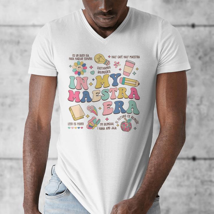 In My Maestra Era Spanish Bilingual Teacher First Day Men's V-Neck T-Shirt, funny design In My Maestra Era Spanish Bilingual Teacher First Day Men's V-Neck T-Shirt, funny design