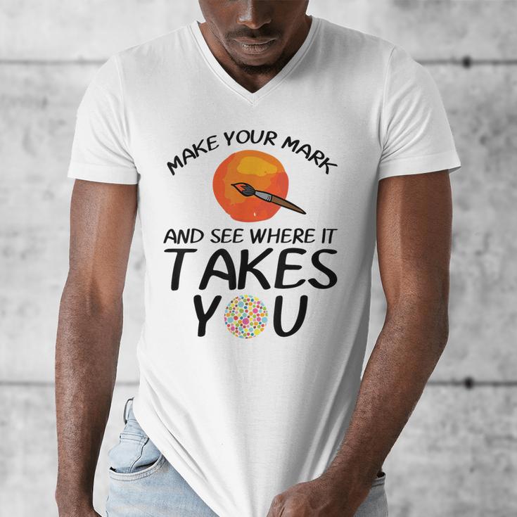Make Mark Paintbrush International Dot Day Art Teacher Men's V-Neck T-Shirt, funny design Make Mark Paintbrush International Dot Day Art Teacher Men's V-Neck T-Shirt, funny design