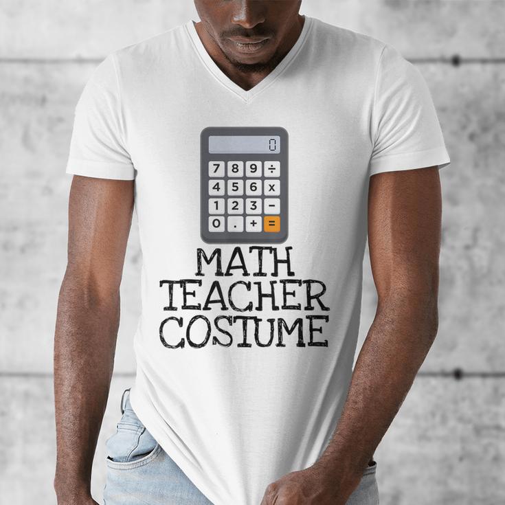 Math Teacher Costume Tshirt Halloween High School Calculator Men's V-Neck T-Shirt, funny design