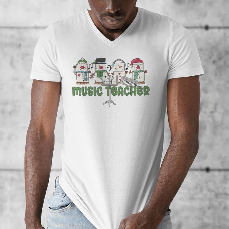 Music Teacher Christmas Holiday Wnter Music Instructor Men's V-Neck T-Shirt, funny design Music Teacher Christmas Holiday Wnter Music Instructor Men's V-Neck T-Shirt, funny design