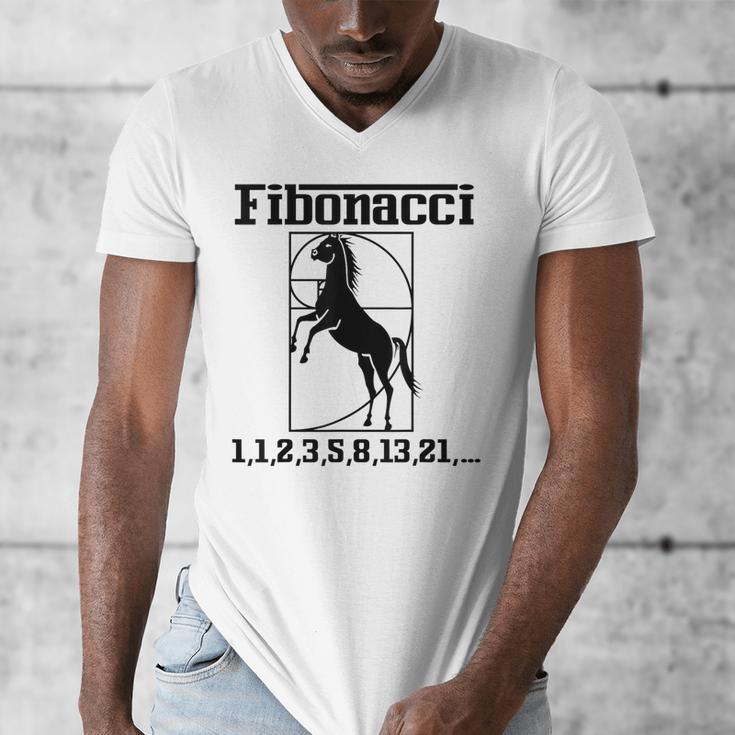 Nerdy Fibonacci Racing Car Horse Math Teacher Men Women Girls Kids Men's V-Neck T-Shirt, funny design
