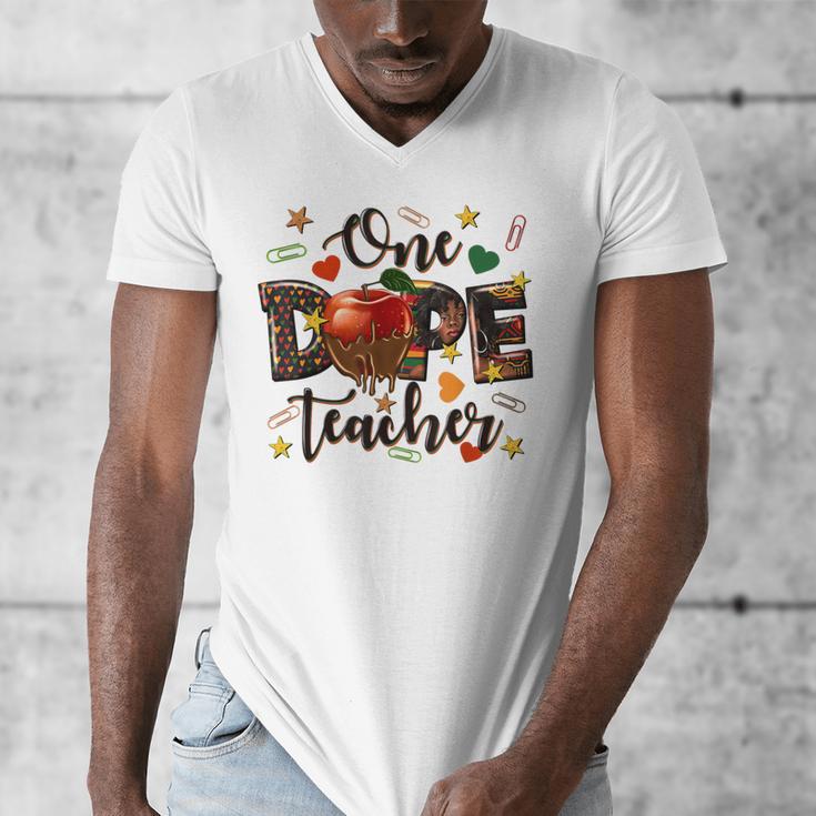 One Dope Teacher Men's V-Neck T-Shirt, funny design One Dope Teacher Men's V-Neck T-Shirt, funny design