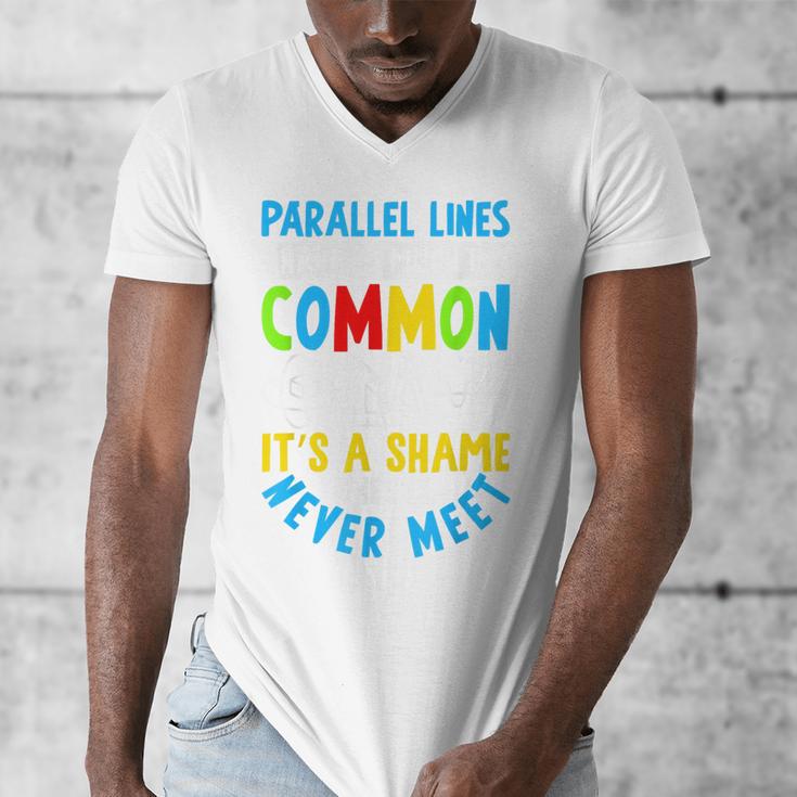 Parallel Lines Math Pun – Teacher Humor Men's V-Neck T-Shirt, funny design Parallel Lines Math Pun – Teacher Humor Men's V-Neck T-Shirt, funny design