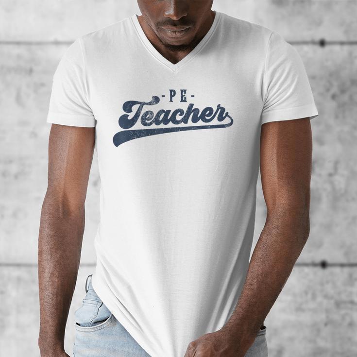 PE Teacher Cute Vintage Graphic Physical Education Teacher Men's V-Neck T-Shirt, Pe Teacher Gifts, funny design