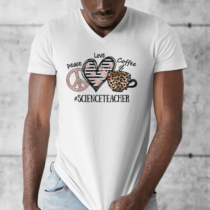 Peace Love Coffee Science Teacher Men's V-Neck T-Shirt, Science Teacher Gifts, funny design Peace Love Coffee Science Teacher Men's V-Neck T-Shirt, Science Teacher Gifts, funny design