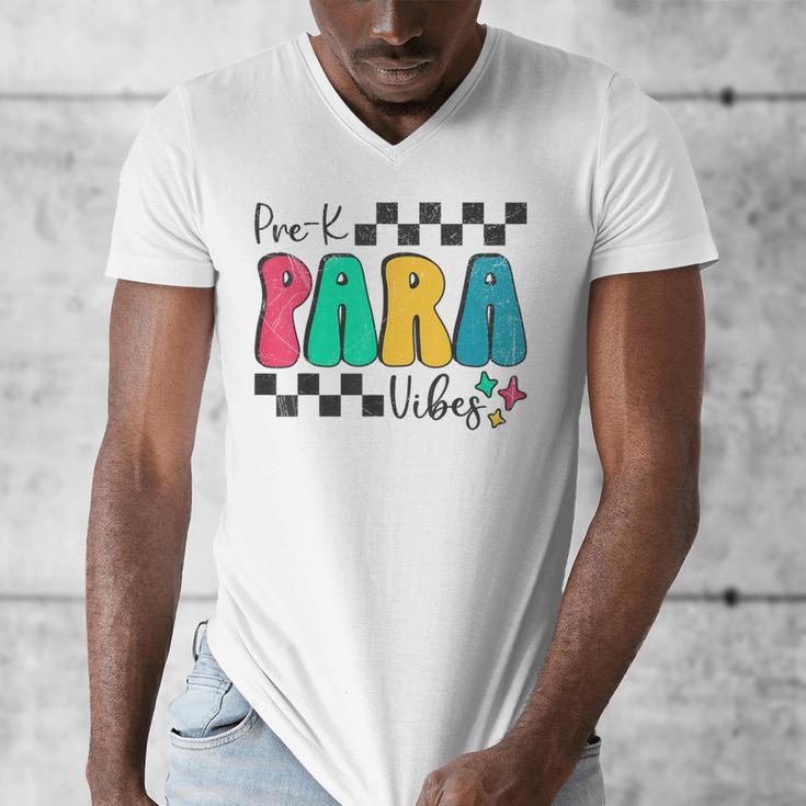 Pre-K Paraprofessional Teacher Back To School Vibes Men's V-Neck T-Shirt, funny design Pre-K Paraprofessional Teacher Back To School Vibes Men's V-Neck T-Shirt, funny design