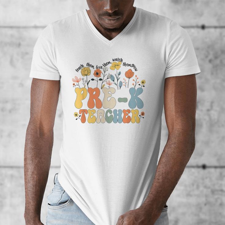 Pre-k Teacher Appreciation Teaching Wildflowers Men's V-Neck T-Shirt, funny design Pre-k Teacher Appreciation Teaching Wildflowers Men's V-Neck T-Shirt, funny design