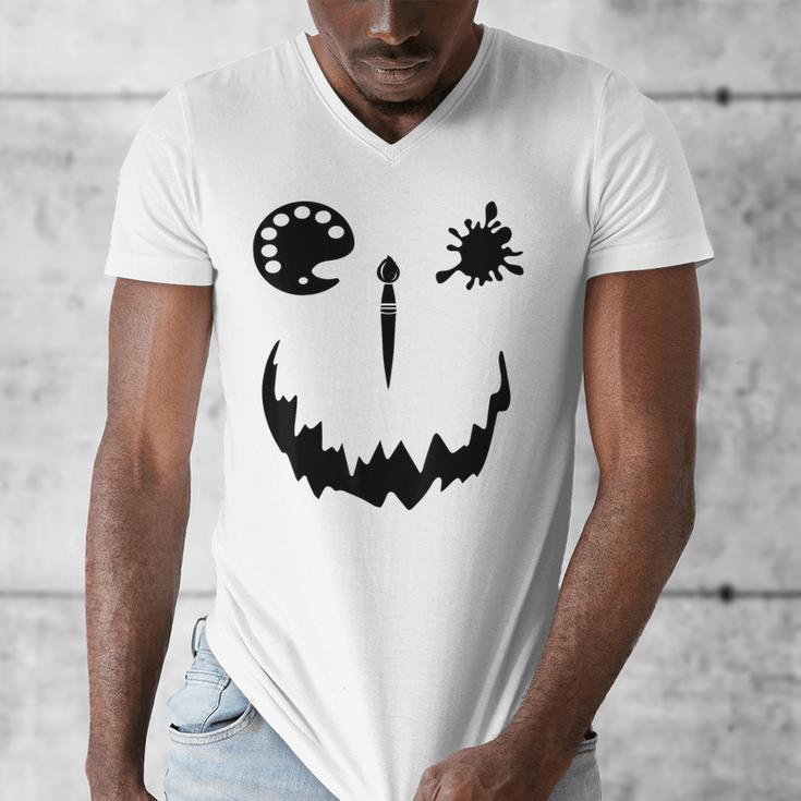 Pumpkin Artist Halloween Art Teacher Men's V-Neck T-Shirt, funny design