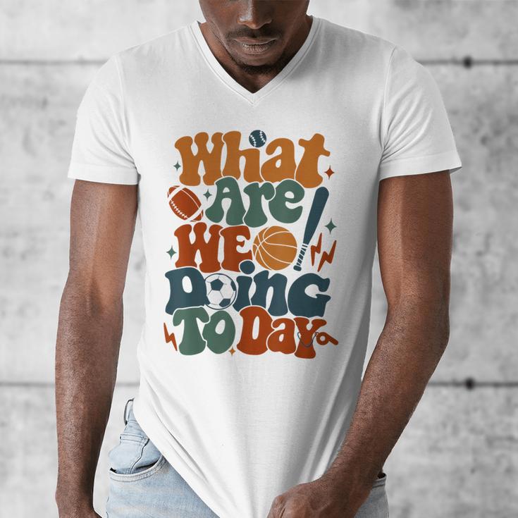 Retro PE Teacher What Are We Doing Today School Coach Women Men's V-Neck T-Shirt, Pe Teacher Gifts, funny design