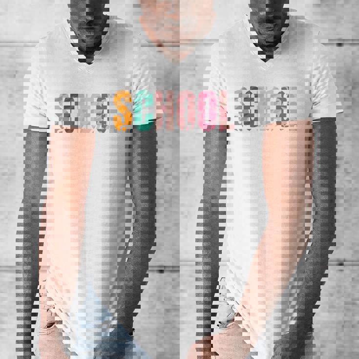 School Psychologist Rainbow Psychology Teacher Men&#x27;s V-Neck T-Shirt, funny design