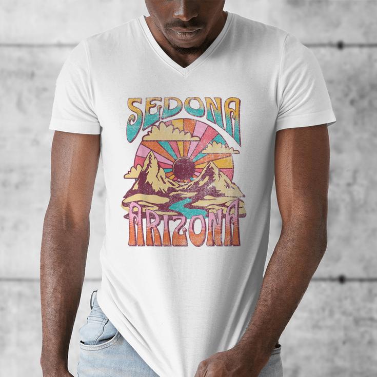 Sedona Arizona Nature Hiking Mountains Outdoors Vintage Men's V-Neck T-Shirt, funny design