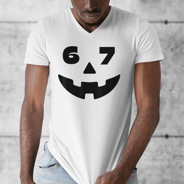 Six Seven Halloween Costume For Students Teachers 6 7 Men's V-Neck T-Shirt, funny design Six Seven Halloween Costume For Students Teachers 6 7 Men's V-Neck T-Shirt, funny design