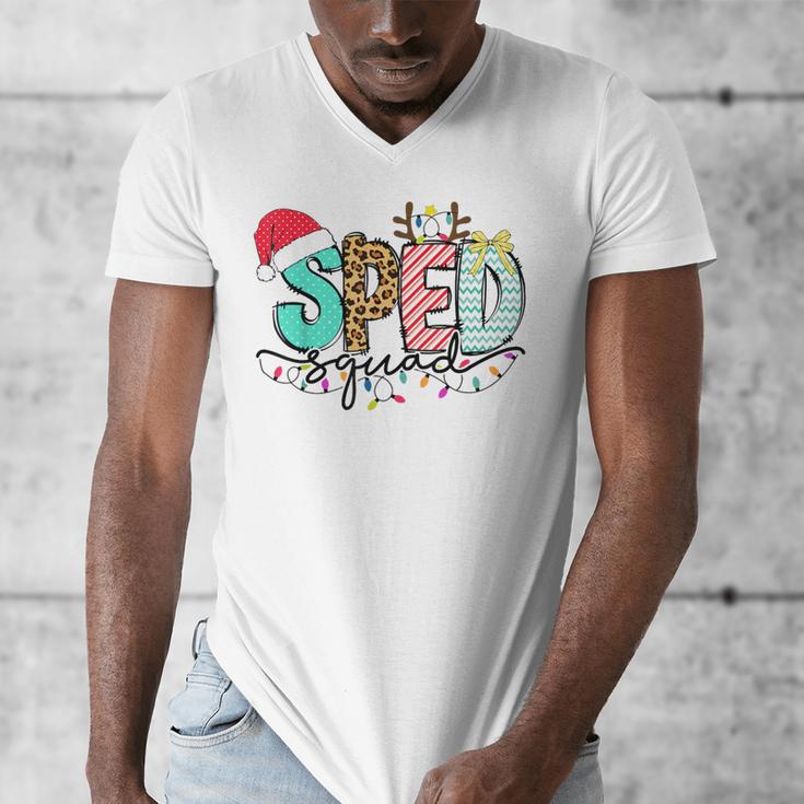 SPED Squad Special Education Teacher Autism Christmas Women Men's V-Neck T-Shirt, funny design