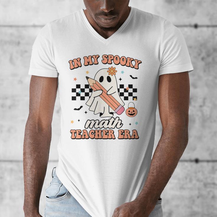 In My Spooky Math Teacher Era Groovy Retro Halloween Costume For Men Women Men's V-Neck T-Shirt, Groovy Teacher Gifts, funny design In My Spooky Math Teacher Era Groovy Retro Halloween Costume For Men Women Men's V-Neck T-Shirt, Groovy Teacher Gifts, funny design