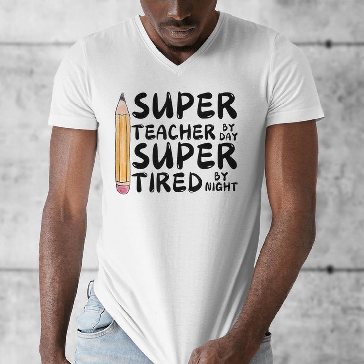 Super Teacher By Day Super Tired By Night Back To School Men's V-Neck T-Shirt, Super Teacher Gifts, funny design Super Teacher By Day Super Tired By Night Back To School Men's V-Neck T-Shirt, Super Teacher Gifts, funny design