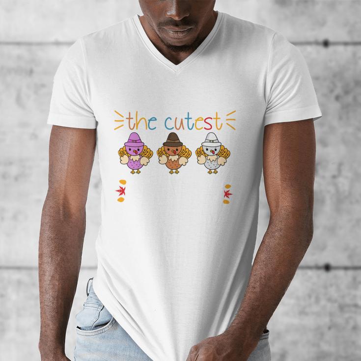I Teach The Cutest Turkeys School Teachers Thanksgiving Men's V-Neck T-Shirt, funny design