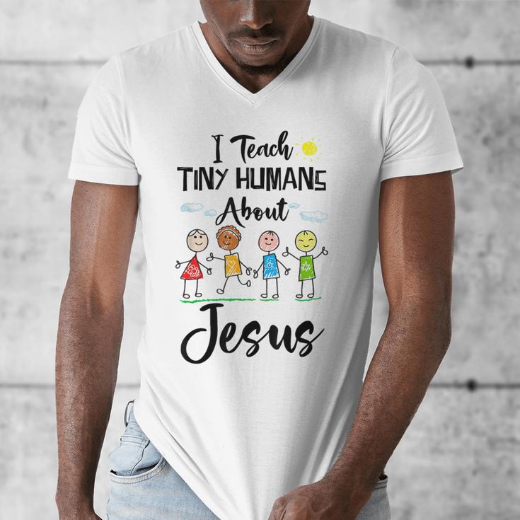 I Teach Tiny Humans About Jesus Sunday School Teacher Men's V-Neck T-Shirt, funny design I Teach Tiny Humans About Jesus Sunday School Teacher Men's V-Neck T-Shirt, funny design