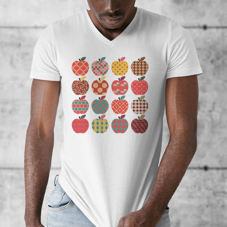 Teacher Apple Back To School Art For School Supplies Men's V-Neck T-Shirt, funny design