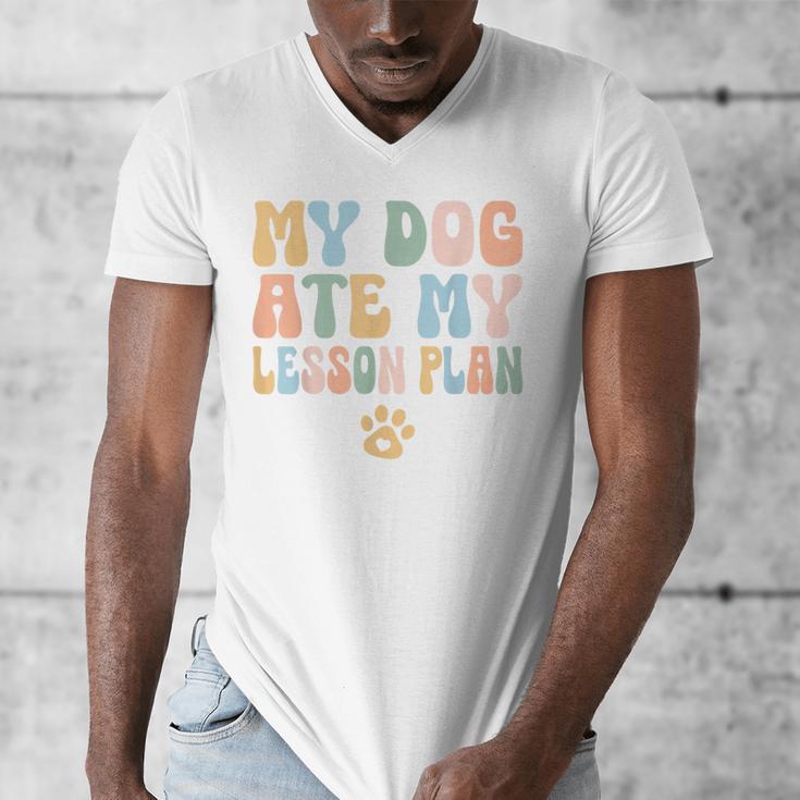 Teacher My Dog Ate My Lesson Plan Teacher Lesson Plan Men's V-Neck T-Shirt, funny design Teacher My Dog Ate My Lesson Plan Teacher Lesson Plan Men's V-Neck T-Shirt, funny design