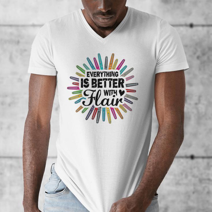 Teacher Flair Pen Art Lover School Supplies Men's V-Neck T-Shirt, funny design Teacher Flair Pen Art Lover School Supplies Men's V-Neck T-Shirt, funny design