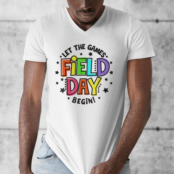 Teacher Student Field Day Let The Games Begin Field Day Men's V-Neck T-Shirt, funny design Teacher Student Field Day Let The Games Begin Field Day Men's V-Neck T-Shirt, funny design